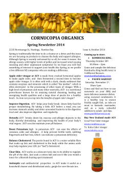 CORNUCOPIA ORGANICS Spring Newsletter 2014