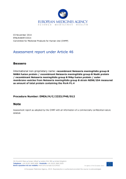 Assessment report under Article 46 Bexsero Note