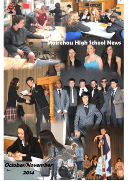 October/November 2014 Mairehau High School News