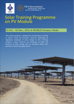 Solar Training Programme on PV Module