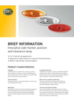 BRIEF INFORMATION Innovative side marker, position and clearance lamp