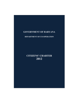 2012  CITIZENS’ CHARTER GOVERNMENT OF HARYANA