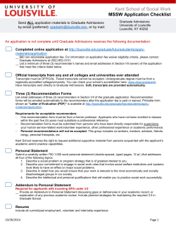 Kent School of Social Work  MSSW Application Checklist ALL