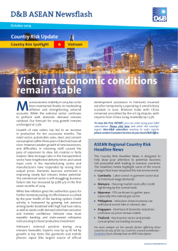 M Vietnam economic conditions remain stable D&amp;B ASEAN Newsflash