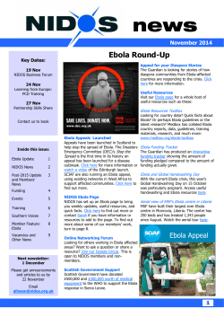 Ebola Round-Up November 2014  Key Dates: