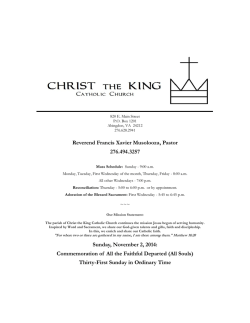 Reverend Francis Xavier Musolooza, Pastor 276.494.3257