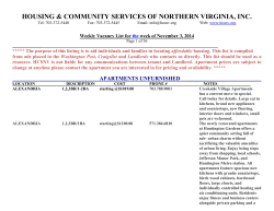 HOUSING &amp; COMMUNITY SERVICES OF NORTHERN VIRGINIA, INC.