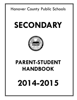 SECONDARY 2014-2015 PARENT-STUDENT HANDBOOK