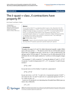 A ∗-class k contractions have