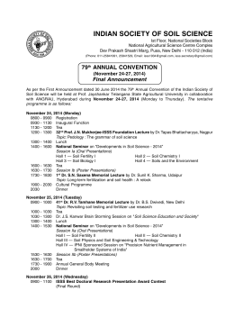 INDIAN SOCIETY OF SOIL SCIENCE