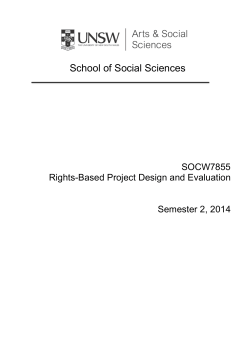School of Social Sciences  SOCW7855 Rights-Based Project Design and Evaluation