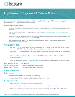 Log Correlation Engine 4.4.1 Release Notes