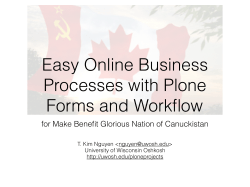 Easy Online Business Processes with Plone Forms and Workflow