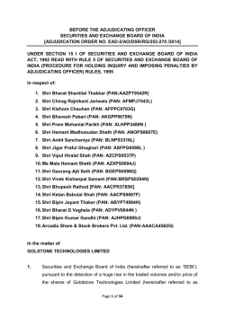 BEFORE THE ADJUDICATING OFFICER SECURITIES AND EXCHANGE BOARD OF INDIA