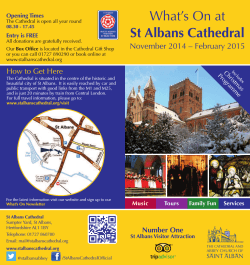 What’s On at St Albans Cathedral November 2014 – February 2015
