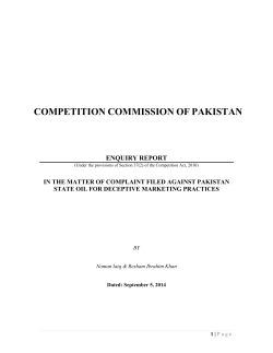 COMPETITION COMMISSION OF PAKISTAN