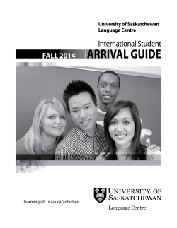 aRRIVal GUIDE International Student Fall 2014