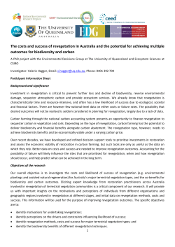 The costs and success of revegetation in Australia and the potential for achieving multiple  outcomes for biodiversity and carbon 