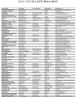 LCC CLUB LIST 2014-2015