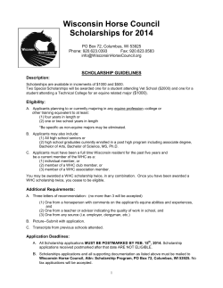 Wisconsin Horse Council Scholarships for 2014