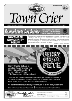 Town Crier Remembrance Day Service NOVEMBER