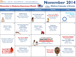 November 2014 Wellnet Calendar of Events World Diabetes Day Fair
