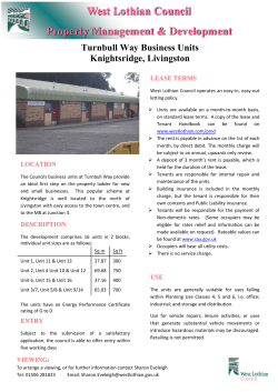 West Lothian Council Property Management &amp; Development Turnbull Way Business Units Knightsridge, Livingston