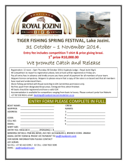 31 October – 1 November 2014. We promote Catch and Release 1