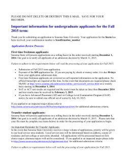 Important information for undergraduate applicants for the Fall 2015 term: RECORDS.