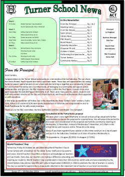 In this Newsletter  From the Principal Pg. 1 &amp; 2