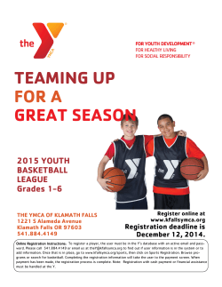 TEAMING UP FOR A GREAT SEASON 2015 YOUTH