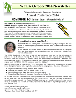 Annual Conference 2014 NOVEMBER 4-5 Kalahari Resort - Wisconsin Dells, WI