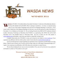 W WASDA NEWS NOVEMBER 2014