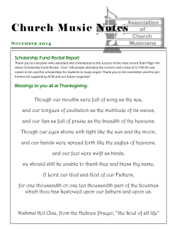 Church Music Notes Scholarship Fund Recital Report N 2 0 1 4