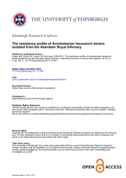 Edinburgh Research Explorer The resistance profile of Acinetobacter baumannii strains