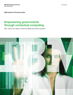 Empowering governments through contextual computing IBM Institute for Business Value
