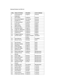 Selected Scholar List 2013-14 S.No.  Name of Scholar Discipline Centre allotted