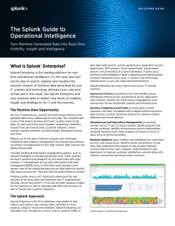 The Splunk Guide to Operational Intelligence What is Splunk Enterprise?