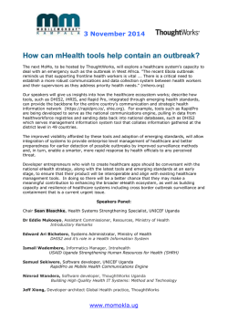 How can mHealth tools help contain an outbreak? 3 November 2014