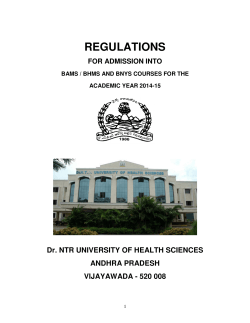 REGULATIONS Dr. NTR UNIVERSITY OF HEALTH SCIENCES ANDHRA PRADESH