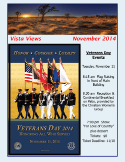 Vista Views         ... Veterans Day Events