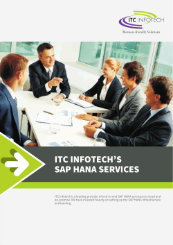 ITC INFOTECH’S SAP HANA SERVICES
