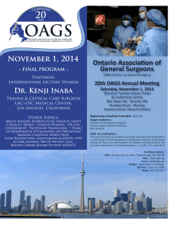 OAGS 20 Ontario Association of General Surgeons