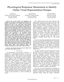 Physiological Responese Measrement to Identify Online Visual Representation Designs Yu-Ping Hsu Edward Meyen