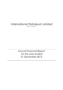 International Petroleum Limited Annual Financial Report for the year ended
