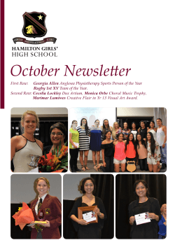 October Newsletter HIGH SCHOOL HAMILTON GIRLS’ Georgia Allen