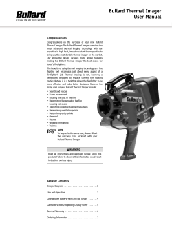 Bullard Thermal Imager User Manual Congratulations