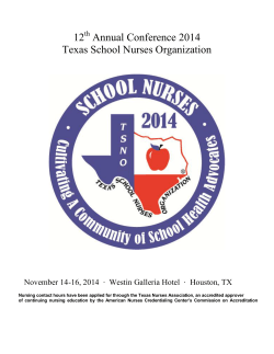 12 Annual Conference 2014 Texas School Nurses Organization