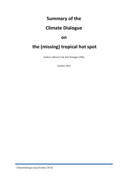 Summary of the Climate Dialogue on the (missing) tropical hot spot