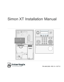 Simon XT Installation Manual  • REV G • OCT12 P/N 466-2265